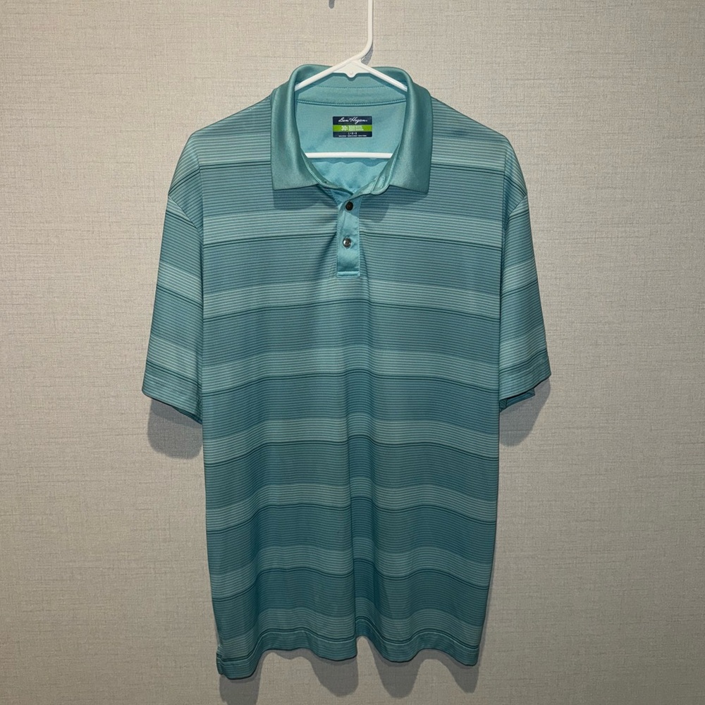 Ben hogan teal stripped golf polo Size large